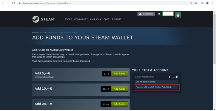 ریدیم کردن گیفت کارت استیم